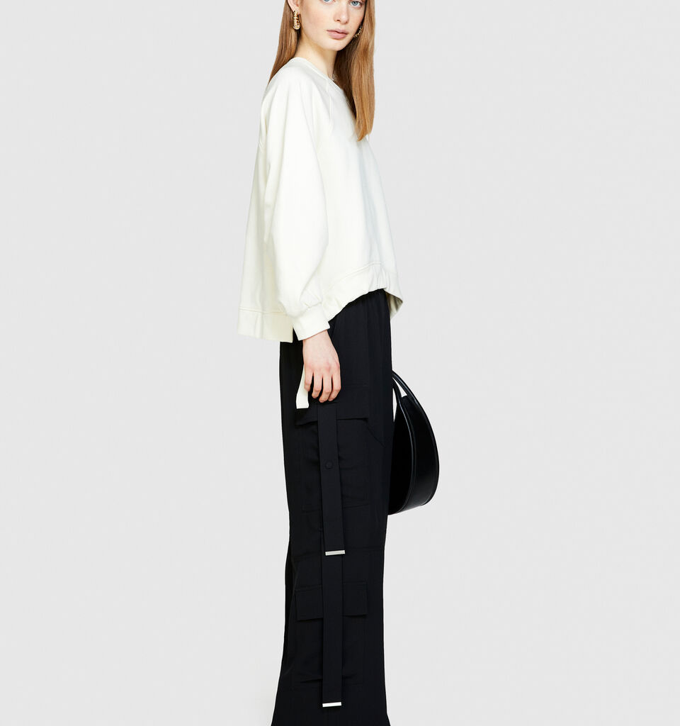 Oversized sweatshirt with drawstring - women's sweatshirts - Creamy White | Sisley image number 2